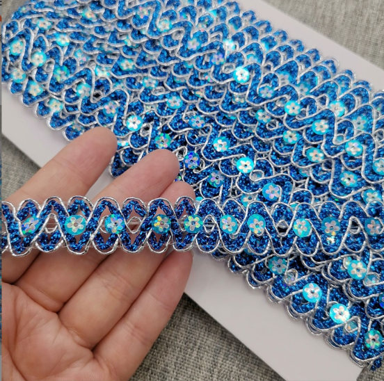 Clothing Accessories Gold and Silver Metallic Border Lace Trim Metallic Gold Sequins Embroidery Tatting Lace Trim