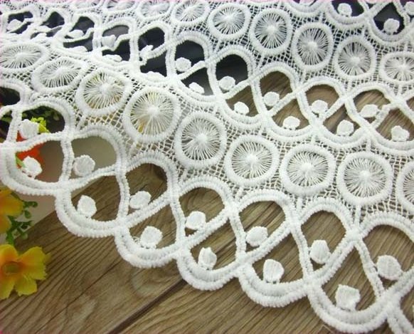 High Quality New Design Cotton Wedding Lace Fabrics/soluble Lace Trimming/Crochet Cotton Cord Embroidered Lace