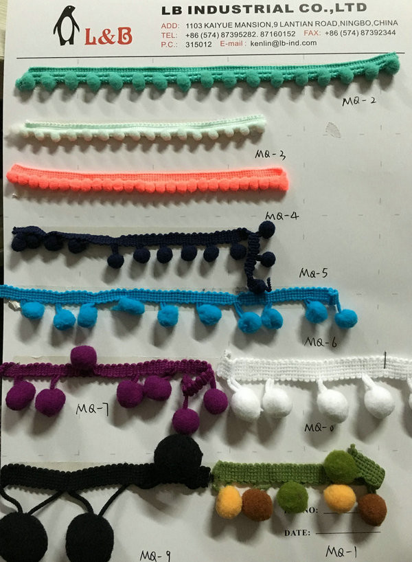 Multi Colors Ball Lace Decorative Tassel Design POM POM Trim