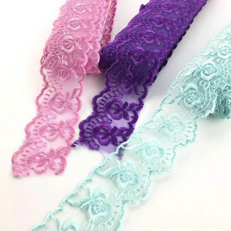 Klasszikus design multi színű organza csipke burkolat hímzés organza csipke nagykereskedelem