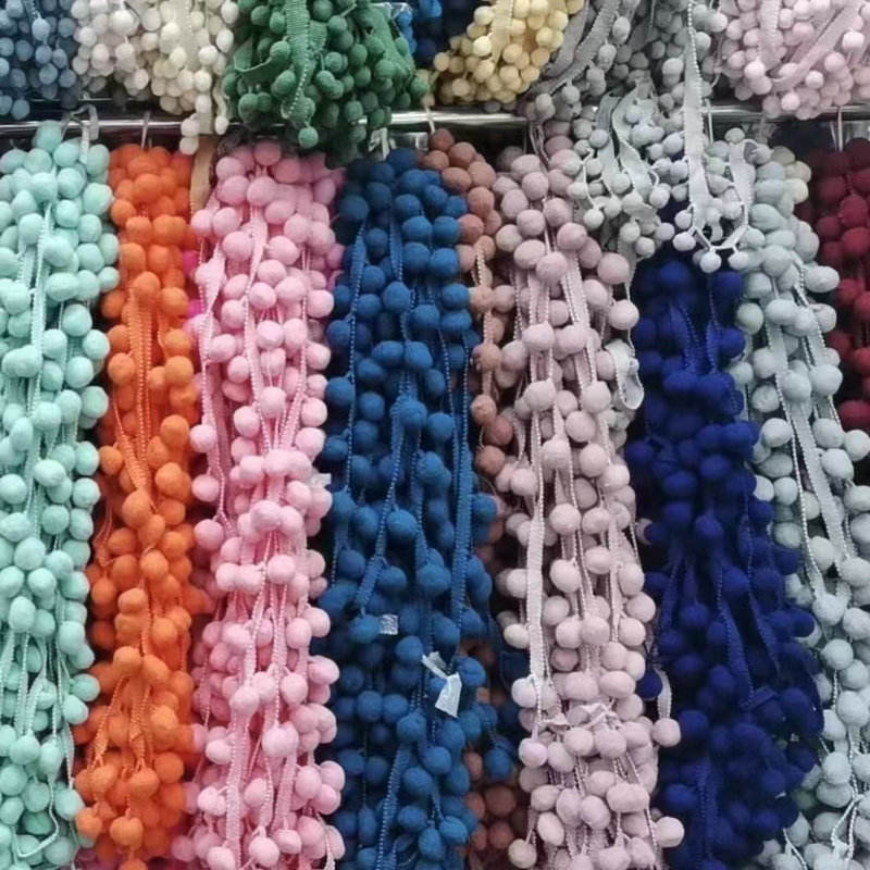 Többszínek golyó csipke dekoratív bojt design pom pom trim