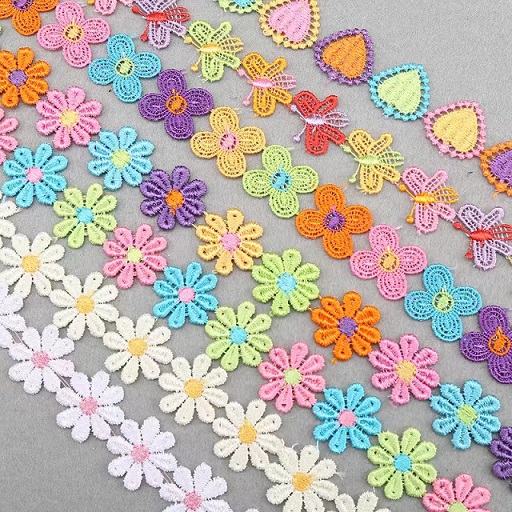 esküvői menyasszonyi diy poliészter hímzett virág csipke díszítés